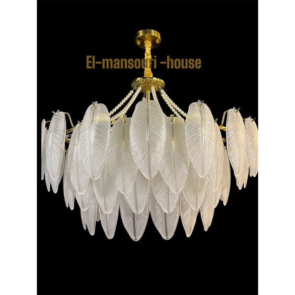 Plafonnier Feuille Blanche Suspendu