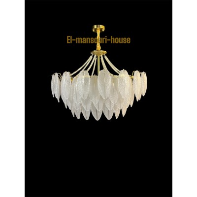 Plafonnier Feuille Blanche Suspendu