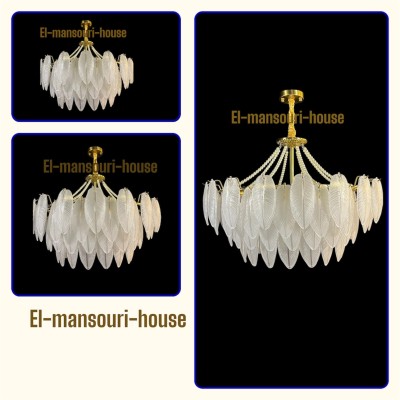 Plafonnier Feuille Blanche Suspendu